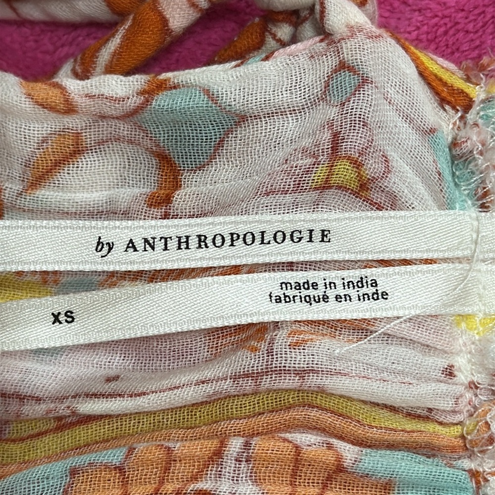 (R3) Anthropologie Florence Floral midi dress Lace collar and embroidered lace - Picture 10 of 14